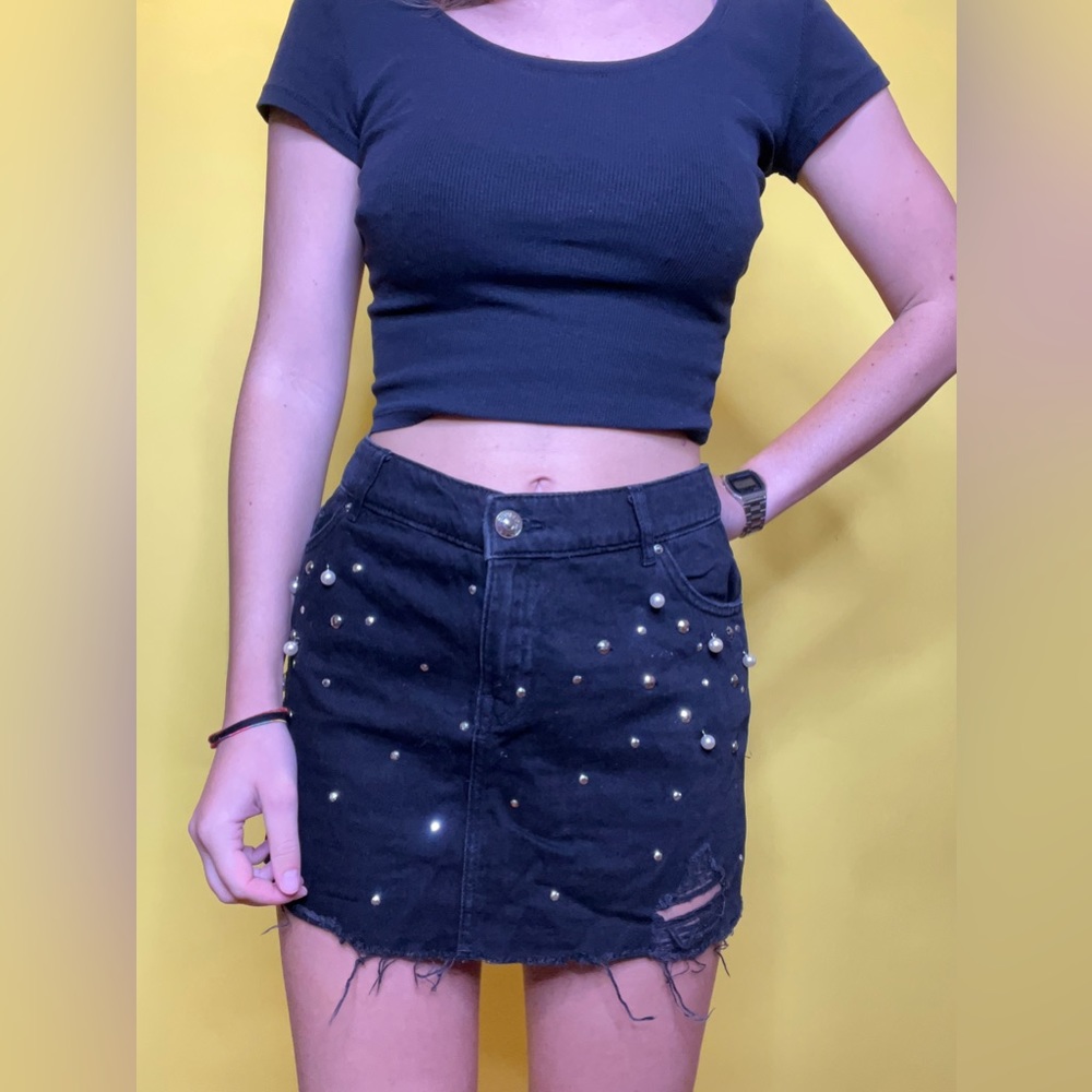 Denim mini skirt